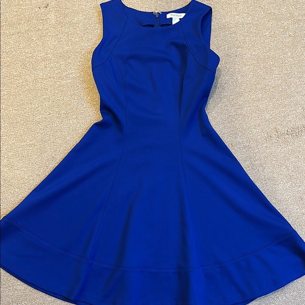 White House Black Market Blue Fit and Flare Mini Dress